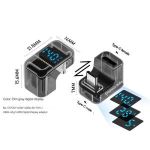 NNBILI 90 Degree USB C Adapter Right Angle U Shape Type C 40Gbps Data Transfer PD 140W USB4.0 8K 60Hz Video for Thunderbolt 3/4