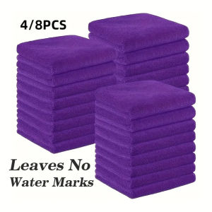4/8pcs Absorbent Salon Towel - Anti Bleaching Fast Drying Polyester Fiber Water Treatment Face Towel Suitable for Hairdressers