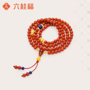 Zen Design Gold Bead Lapis Lazuli Gourd Agate Bracelet