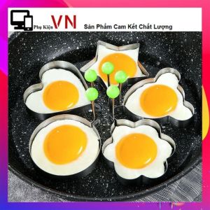 Khuôn Chiên Trứng Tạo Hình Trứng Dễ Thương - Khuôn Rán Trứng Ốp La Bánh - Khay Chiên Tạo Nhiều Hình Cute Có Núm Cầm