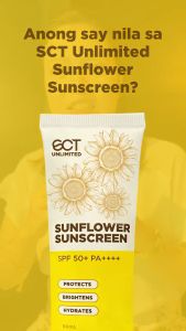 SCT Unlimited Sunflower Sunscreen SPF50 Make Up Primer Sun Protection Whitening Moisturizing Hydrating Sunshield Sunblock Beauty Skin Care Hyaluronic Glycerin Moisturizer Acne Anti Aging Facial Cream Sun Protection Beauty Skin Care For Men And Women