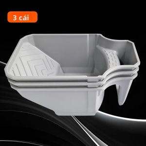 Bộ 3 Cốc Sơn Cầm Tay 4 Inch Có Khe Cắm Thẻ Dành Cho Cọ Sơn Và Con Lăn Sơn Thiết Kế Vát Cạnh Dễ Dàng Kết Hợp Con Lăn Sơn