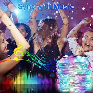 Outdoor LED IP65 waterproof and lightning proof Bluetooth APP remote control string light color light string music light Christmas light Ramadan decorative light holiday wedding party colored light TV light fantasy fairy tale light