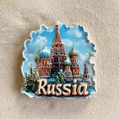 City Building Magnetic Refrigerator Sticker 3D Decorative Souvenir