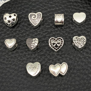 สร้อยข้อมือรูใหญ่รูปหัวใจทองแดงผสมเงินสไตล์ฮิปฮอป DIY อุปกรณ์ทำเครื่องประดับ เครื่องประดับแฟชั่นสำหรับผู้หญิง