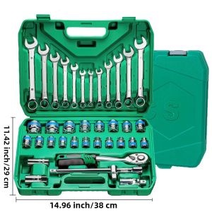 NiuXiang | Bộ Cờ Lê Ổ Cắm 37 Món Bộ Dụng Cụ Cơ Khí Dùng Cho Ô Tô Và Gia Đình Tương Thích Với Mũi Khoan Kim Loại Dành Cho Người Lớn (nam/nữ)