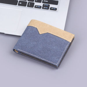 Mens Canvas Wallet Denim Fabric Wallet Leather Billfold Card Holder Money Clip Stylish Mens Wallets