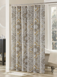 European Style Thickened Retro Bath Curtain Polyester Waterproof Mold Proof Bathroom Room Divider No Drilling Required