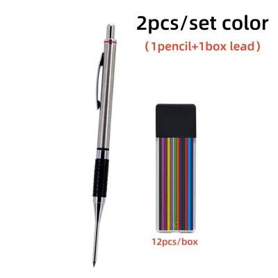 New Deep Hole Woodworking Mechanical Pencil 2.0mm Anti Slip Soft Set Grip Handle Automatic Pencil Engineer Drawing Marking Tool