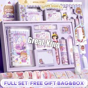 Hand Ledger Girls Diary Notebook Cute Girl Coloring Page Retro Set Gift Box