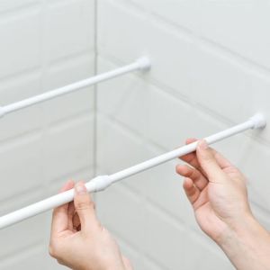 Extendable Rod Multi Purpose Spring Loaded Extendable Telescopic Net Voile Tension Curtain Rail Pole Net Rods