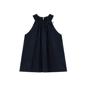 NIHAOKANONG | Áo Blouse Cổ Halter Nơ Ren