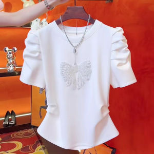 Elegant Stylish French Style White Short Sleeve Tunic T-Shirt