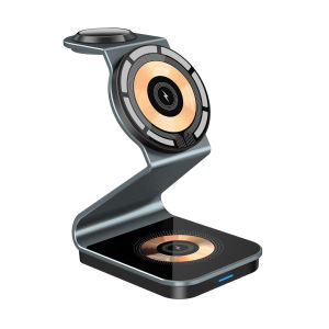 Unique Metal Magsafe Qi Wireless Charger Dock For iWatch 8 7 iPhone 15 Pro 14 13 12 Pro Max 11 XS Max 14 Plus Apple Watch AirPods Pro 15W Fast Wireless Charging Station