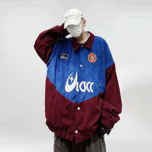 Retro Streetwear Loose Corduroy Jacket Men