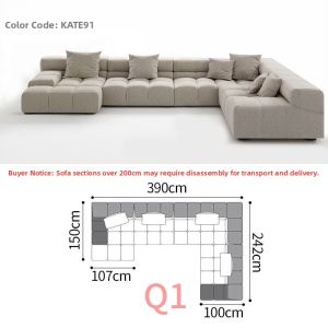 YIZUO | Minimalist Luxurious Designer L-Shaped Modular Sofa