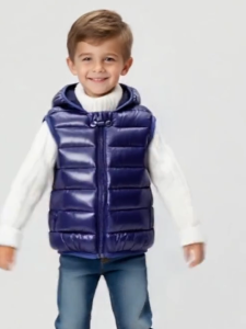 [Fast Delivery] 1-7Y Kids Winter Hooded Vest Thicked Warmth Coat for Outdoor Kids Outfit