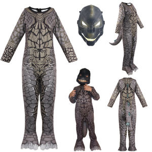 Children Godzilla Dinosaur Costume Sci-Fi Movie Monster Cosplay Jumpsuit Suits Kids Anime Cartoon Dinosaur Jumpsuit Halloween Party Costumes