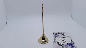 Tiang Nomor Meja Stainless Steel Table Number Holder Menu Stand Photo Card Holder