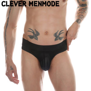 CLEVER-MENMODE ชุดชั้นในตาข่ายเซ็กซี่สำหรับผู้ชายกางเกงในขนาดพิเศษกางเกงในชายหลังสายรัดเอวขนาดกว้างระบายอากาศได้ดีมีช่อง M-3XL