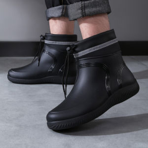 2025 New Style Waterproof Anti-Slip Rain Boots Mens High-End Contraction Mouth Outdoor Delivery Rider Special Use Shoes