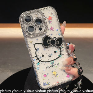 Ốp Lưng iPhone Sáng Tạo Màu Sắc Graffiti Ngôi Sao Đường Đen Cho Apple iPhone 16ProMax 17 14Plus 13 Kim Cương Toàn Bộ Ống Kính 12