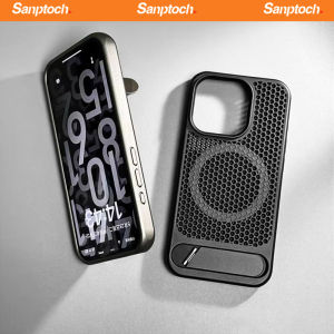 Sanptoch เคสโทรศัพท์แท่นระบายความร้อนสำหรับ Magsafeสำหรับ iPhone 17 16 15 14 13 12 Pro Max ฝาแข็งยึดเคสระบายความร้อนสำหรับ iPhone 17 Pro Max 17 Air Matte Anti-Slip เคสกันกระแทก