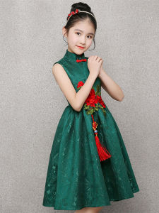 High-End Cheongsam Performance Dress for Girls Piano Competition Performance Ancient Guzheng Music Festival Childrens Day