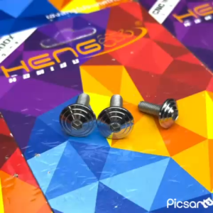 HENG / SC SIAMTIRE HUGGER & COOLANT COVER BOLT - ( CLICK 125/ 150 ) CNC GEAR / CONCAVE / GOLD