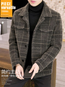 ผู้ชายฤดูใบไม้ร่วงฤดูหนาว Cassie ยี่ห้อขนแกะเสื้อแจ็คเก็ตสั้นความยาว Woolen ปกเยาวชนสไตล์ลําลองไนลอนเส้นใยโพลีเอสเตอร์