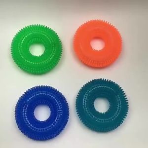 Squeaky Dog Chew Toys Tpr Spiky Molar Ring Teeth Cleaning Tartar Removal Bite Proof Interactive Play Toys For All Breeds Dogs