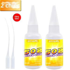 LOOLIFL | Loolifl 20ml 502 Keo Siêu Dính Tức Thì Keo Cyanoacrylate Khô Nhanh Dùng Cho Văn Phòng Tại Nhà Sửa Chữa Công Nghiệp Liên Kết Mạnh Mẽ Trên Da Cao Su Gỗ Kim Loại
