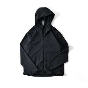 Outdoor Mens Jacket UPF50+ Waterproof Quick Dry Elastic Breathable Spring Summer Thin Hat Skin Clothes Fashion Urban Style