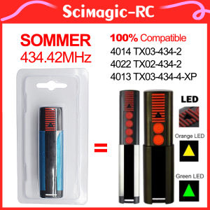 100% Compatible SOMMER TX03-434-4-XP / 4014 TX03-434-2 / 4013 TX03 434 4 / 4022 TX02-434-2 434.42MHz Garage Door Remote Control