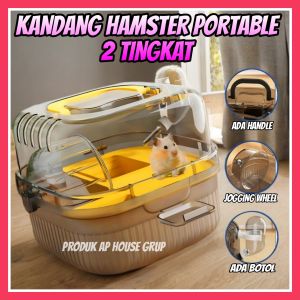 KANDANG HAMSTER PORTABLE MODEL TRAVEL 2 TINGKAT《PICTURE 1》