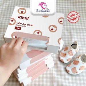 Yếm giấy ăn dặm dùng 1 lần KICHi PURE WOOD cho bé . Yếm giấy 3 lớp thấm hút tốt tiện dụng vệ sinh - Loki