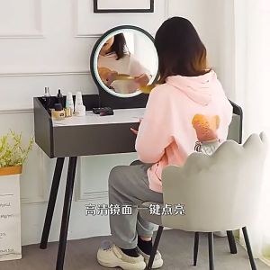Meja Rias Minimalis Dengan Kaca Bulat Meja Rias Putih Meja Modern High Quality