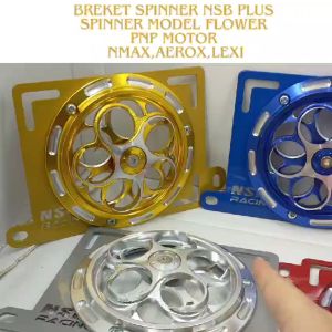 Breket dudukan Spinner Radiator NSB Set Spinner Model Flower Full CNC Free Baut PNP Motor NMAX LEXI AEROX