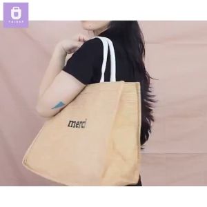 Túi cói vintage đi biển Merci - Hello Weekend xách tay nữ size lớn vải bố lanh cao cấp loại dày đẹp Hàn Quốc siêu hot 2021 Trùm Sỉ Gia Thành