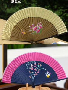 Portable Classic Dance Show Small Folding Fan Womens Qipao Fan Good Open Close Summer Driving Wind Cooling Fan Bamboo Material