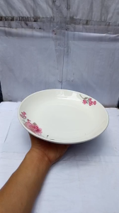(mua 4 tặng 1) dĩa sứ hoa hồng 061  dĩa sứ trắng 22.5cm