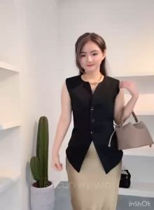 NANDO ATASAN VEST BLOUSE WANITA BAHAN KATUN BAGUS HQ KANCING PREMIUM KASUAL STYLE