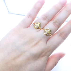 Yon Hing Cincin Clover/Semanggi Daun Love Bajet Emas 916