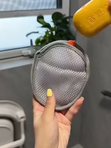 Soap foaming Mesh bag Non-slip Bath Sponge Portable Exfoliating Cleansing Shower Mes With Lanyard