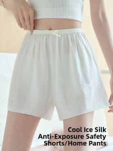 miiow | Ice Silk Safety Shorts Women Summer New Thin Loose Short Pants Home Wear Polyester Fiber Briefs Protection Invisible Underwear