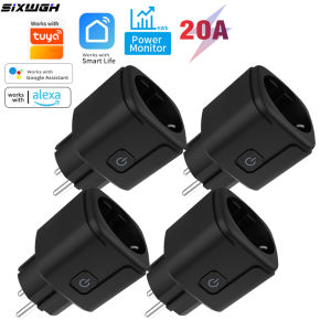 16A/20A Tuya WiFi Smart Socket EU Plug with Energy Monitoring Works with Smart Life App Alexa Google Home Voice Control