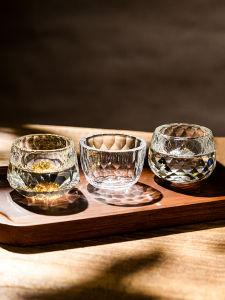 Japanese Style Crystal Glass Whiskey Cup Diamond Lotus Bottom Tea Cup Heat Resistant Owner Cup Fine Drinking Cup White Wine Cup