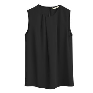 AMII | Elegant Workwear Round-Neck Sleeveless Irregular Flared Chiffon Shirt