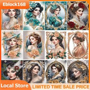 30x40cm 5D DIY Noble Lady Partial Special Shaped Drill Diamond Painting Vintage Painting Woman Beauty Rhinestone Embroidery Mosaic Kit Home Decor Bead Art Wall Gift