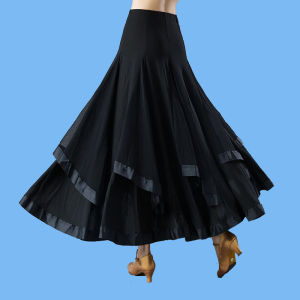 กระโปรงยาวเอวสูง กระโปรงสำหรับเต้นรำ ชุดเต้นรำวงการเต้นรำแบบลำลอง สีสันสดใส เหมาะสำหรับผู้หญิงวัย 40-49 ปี